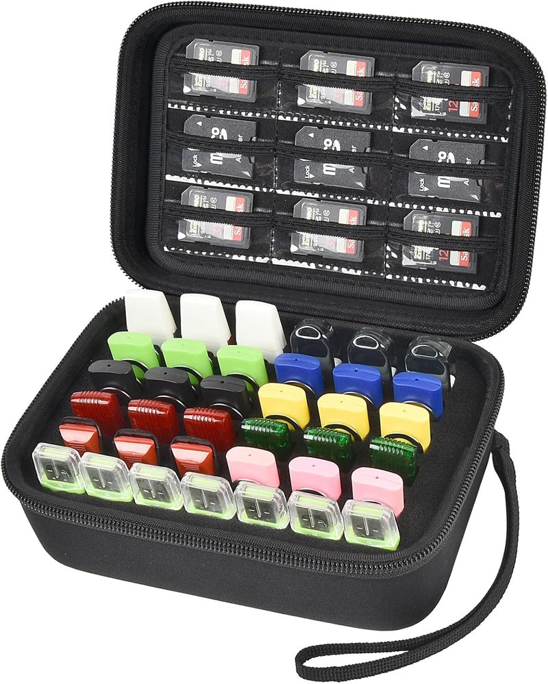 ALKOO USB Flash Drive Case, SD Card & Memory Stick & Thumb Drives Pouch for SanDisk, for Samsung, Hard Shell Protective Storage Organizer - for IT Admins, Photographers & Film Crews - Box Only- (Black) - Image 1